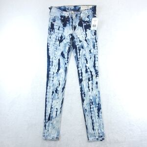 RAG & BONE Womens Size 25 ACID WASH RIVERA BLUE & WHITE Skinny Jeans NWT